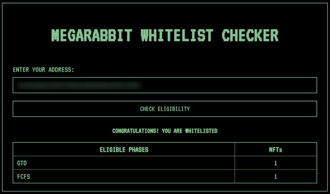 Mr212btc's tweet photo. 🐰 @MegaRabbitNFT — one of the most hyped NFT projects is coming soon!

📅 Save the date: May 21
✅ WL checker is live now: https://t.co/tdUbHhV6JR
Don’t miss your chance to mint.

#MegaRabbit #NFTdrop #MegaETH #Whitelist https://t.co/ljwTOJd2XW