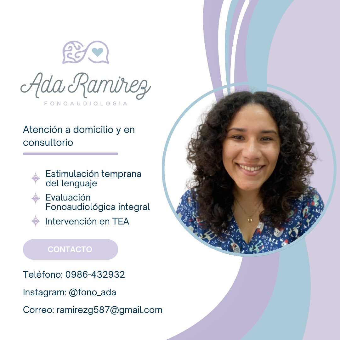 Antonella Brignardello (@antobapy) on Twitter photo Si necesitan una fonoaudióloga les paso el dato:
¿Notás que tu peque necesita apoyo en el desarrollo del lenguaje?
Atención a domicilio o en Villa Elisa.
Especializada en estimulación del lenguaje en niños Consultas y turnos: 0986 432932
ramirezg587@gmail.com Si necesitan una fonoaudióloga les paso el dato:
¿Notás que tu peque necesita apoyo en el desarrollo del lenguaje?
Atención a domicilio o en Villa Elisa.
Especializada en estimulación del lenguaje en niños Consultas y turnos: 0986 432932
ramirezg587@gmail.com