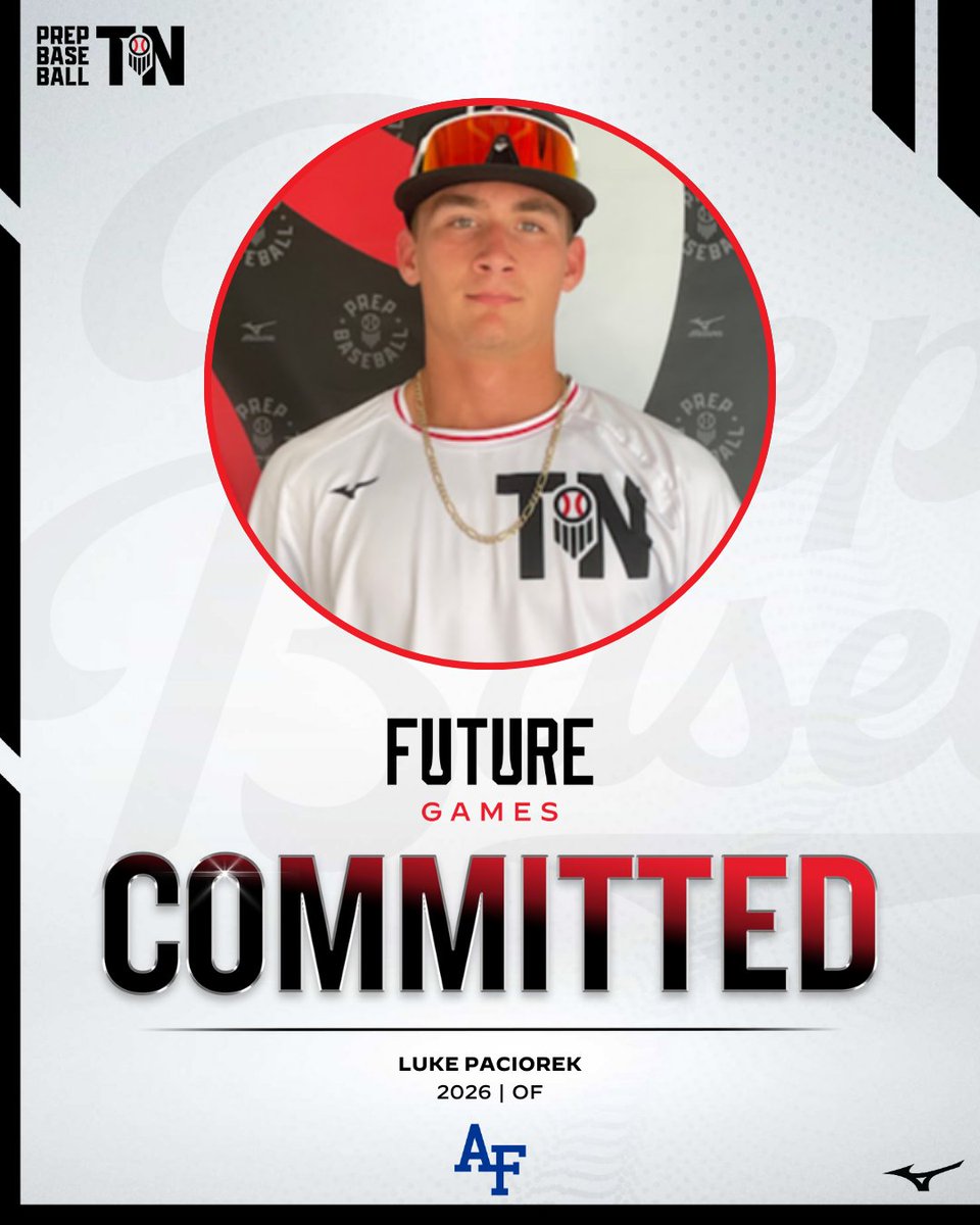 Prep Baseball Tennessee (@prepbaseballtn) on Twitter photo #PBFG24: ππ’π π ππ§π ππ‘π§ π¨π£πππ§π β
+ OF Luke Paciorek (@LukePac_21; @WCSRHSBaseball) has committed to <a href="/AF_Baseball/">Air Force Baseball</a>.
Paciorek was a member of #TeamTennessee at the 2024 Prep Baseball Future Games.
π€: loom.ly/gcfNzuU // @PrepBaseball #PBFG24: ππ’π π ππ§π ππ‘π§ π¨π£πππ§π β
+ OF Luke Paciorek (@LukePac_21; @WCSRHSBaseball) has committed to <a href="/AF_Baseball/">Air Force Baseball</a>.
Paciorek was a member of #TeamTennessee at the 2024 Prep Baseball Future Games.
π€: loom.ly/gcfNzuU // @PrepBaseball