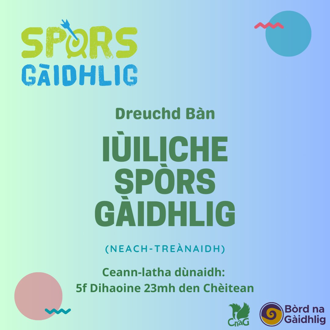 Comunn na Gàidhlig (@cnag_alba) on Twitter photo obraichean.co.uk/job/spors-gaid…
Tha dìreach gus 5f AN-DIUGH agaibh air fhàgail son iarrtas a chur a-steach airson a bhith nad Iùiliche (neach-treànaidh) còmhla ri <a href="/Spors_Gaidhlig/">Spòrs Gàidhlig</a>! Siuthad, gabh an cothrom sgoinneil seo!
🗓️5f Dihaoine 23mh den Chèitean
❓coinneach@spors.scot obraichean.co.uk/job/spors-gaid…
Tha dìreach gus 5f AN-DIUGH agaibh air fhàgail son iarrtas a chur a-steach airson a bhith nad Iùiliche (neach-treànaidh) còmhla ri <a href="/Spors_Gaidhlig/">Spòrs Gàidhlig</a>! Siuthad, gabh an cothrom sgoinneil seo!
🗓️5f Dihaoine 23mh den Chèitean
❓coinneach@spors.scot