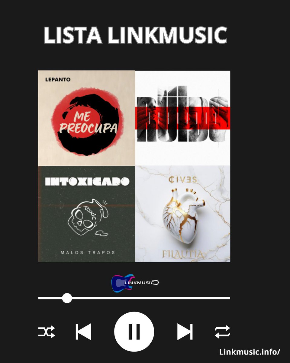 Linkmusic (@lnkmsc_es) on Twitter photo #PLAYLIST SEMANAL #LINKMUSIC
<a href="/Lepantomusic/">Lepanto</a> y su tema "Me preocupa"
Además de:
<a href="/57grados/">57 grados</a>
<a href="/malostrapos/">Malos Trapos</a>
<a href="/civesband/">CIVES</a> y <a href="/vahomusica/">Vaho</a>
Sons Of Aral
<a href="/RatonesKoloraos/">Ratones Koloraos</a>
Naked Eva
Martina Perez Cabrera
Andrés Iwasaki
<a href="/bixontedort/">Bixonte Dort</a>
bit.ly/3Zq9p8q ◁
#SomosLinkmusic #PLAYLIST SEMANAL #LINKMUSIC
<a href="/Lepantomusic/">Lepanto</a> y su tema "Me preocupa"
Además de:
<a href="/57grados/">57 grados</a>
<a href="/malostrapos/">Malos Trapos</a>
<a href="/civesband/">CIVES</a> y <a href="/vahomusica/">Vaho</a>
Sons Of Aral
<a href="/RatonesKoloraos/">Ratones Koloraos</a>
Naked Eva
Martina Perez Cabrera
Andrés Iwasaki
<a href="/bixontedort/">Bixonte Dort</a>
bit.ly/3Zq9p8q ◁
#SomosLinkmusic