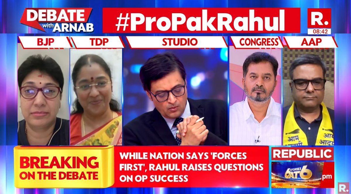 republic's tweet photo. #ProPakRahul | When our Forces fight, should the Opposition fuel doubt?
#SuperprimetimeMax with Arnab is now #LIVE, on-air, and online. Tune in and fire in your views - https://t.co/TV7Jhd6TZR
#RahulGandhi #MEAOnRahulRemarks #IndiaFighterJets #RahulAtItAgain #OperationSindoor #NationForForces #IndiaPakistan #PakistanIndiaTensions #NationFirst