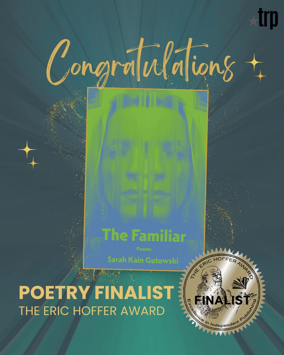 TRP: The University Press of SHSU (@txreviewpress) on Twitter photo Congratulations to <a href="/SKGutowski/">Sarah Kain Gutowski (she, her, hers)</a>, whose book *The Familiar* is an Eric #HofferAward Poetry Finalist!
Get your copy: bit.ly/3Fpc6jQ
See the full list of Category Finalists: bit.ly/4duY2lM
-
#BookAwards #Poetry #WritingCommunity #Books #BookNews Congratulations to <a href="/SKGutowski/">Sarah Kain Gutowski (she, her, hers)</a>, whose book *The Familiar* is an Eric #HofferAward Poetry Finalist!
Get your copy: bit.ly/3Fpc6jQ
See the full list of Category Finalists: bit.ly/4duY2lM
-
#BookAwards #Poetry #WritingCommunity #Books #BookNews