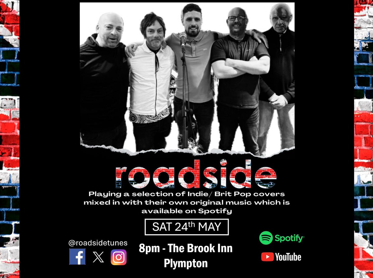 Next up the Brook inn , #Plympton, this Saturday 24th 💚💪