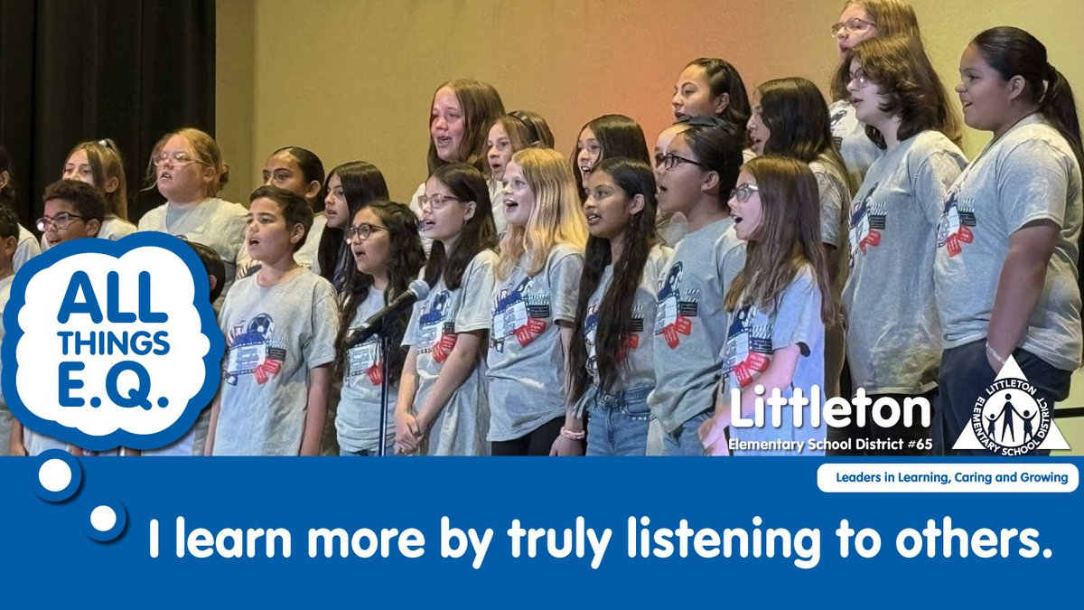 Whether it's family, friends, classmates or teachers, how much we listen to others is often an indication of how much we learn.  Take some time this week to focus on how well you listen to others as that could be an important lesson for your future success!
#lovinglittleton #eq