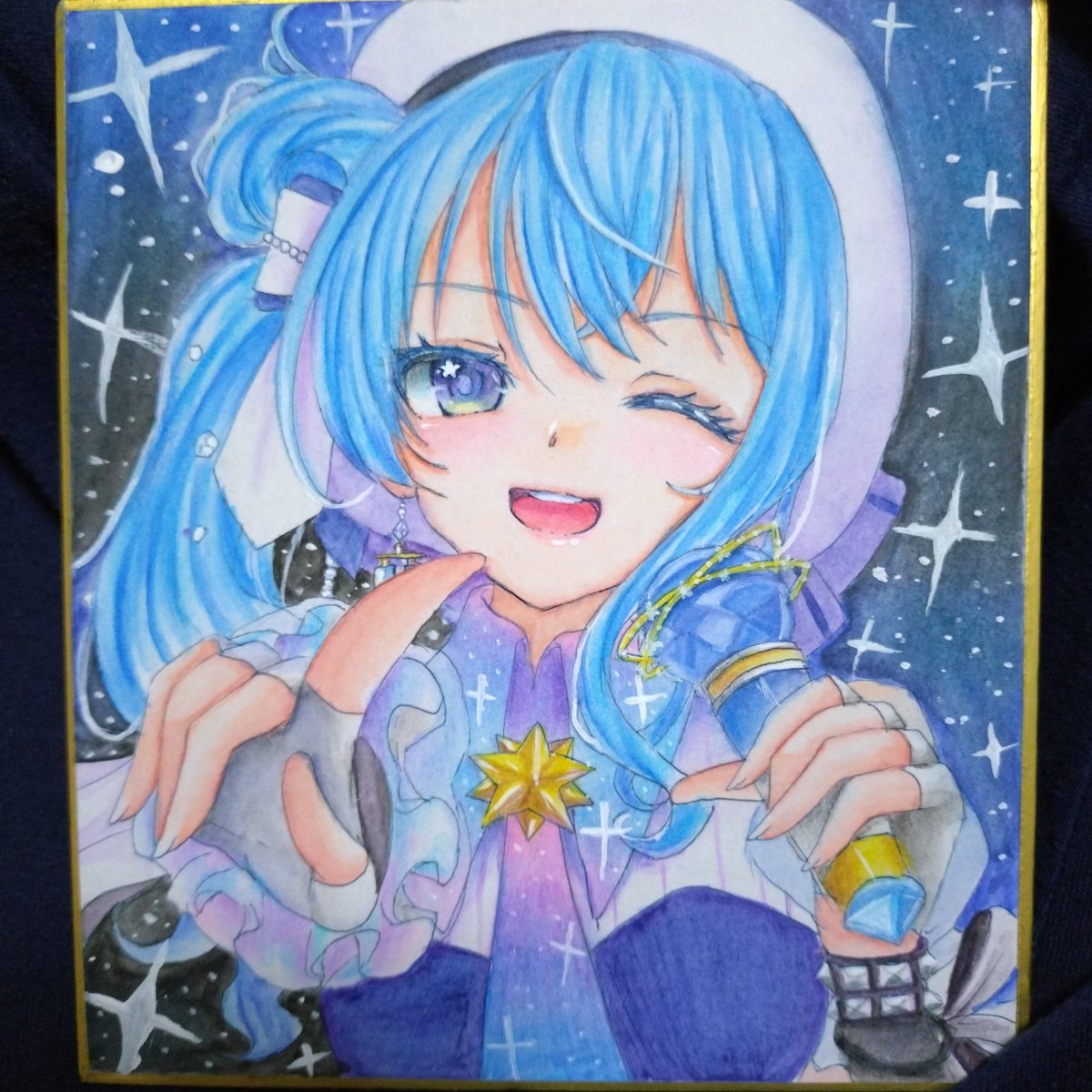 お久しぶりの投稿
すいちゃん描きました！

#ほしまちぎゃらりー #ほしまちすたじお #アナログイラスト ＃絵柄