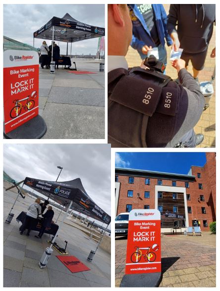Constable 8510 from the City Centre Local Policing Team has been visiting various locations around Liverpool providing phone and bike marking to members of public. Please check the Bike Register Website for upcoming events orlo.uk/BUrWp