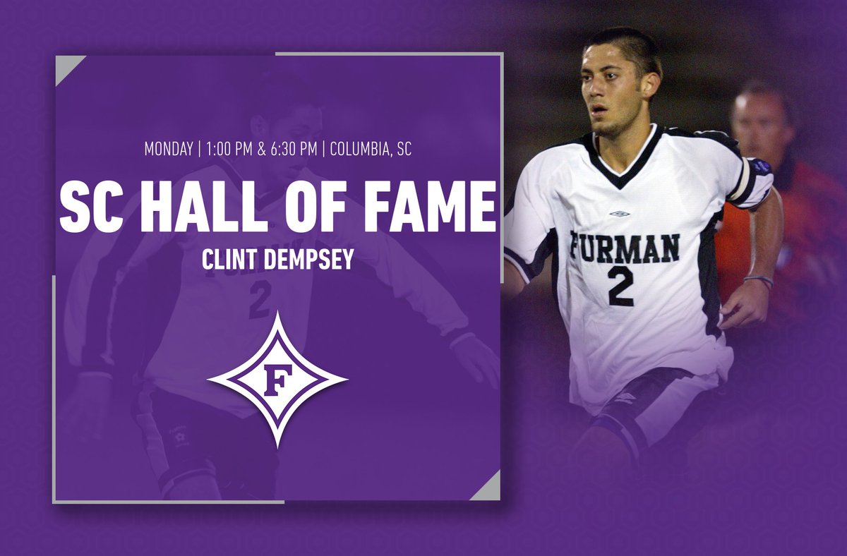Furman Men's Soccer (@furmansoccer) on Twitter photo .<a href="/FurmanPaladins/">Furman Paladins</a> legend Clint Dempsey will be inducted into the South Carolina Athletic Hall of Fame tonight! Don't miss the <a href="/SCAHOF/">South Carolina Athletic Hall of Fame</a> press conference at 1 p.m. and induction ceremony at 6:30 p.m. youtube.com/@SCAHOF .<a href="/FurmanPaladins/">Furman Paladins</a> legend Clint Dempsey will be inducted into the South Carolina Athletic Hall of Fame tonight! Don't miss the <a href="/SCAHOF/">South Carolina Athletic Hall of Fame</a> press conference at 1 p.m. and induction ceremony at 6:30 p.m. youtube.com/@SCAHOF