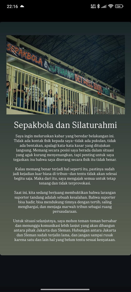 Kami dibelakang ketum. Sesuai arahan ketum. Kami gak ingin keributan, kami cinta perdamaian, semoga silahturahmi kami di jawa tengah &amp; DIY terus terjaga 👆. #Sajete