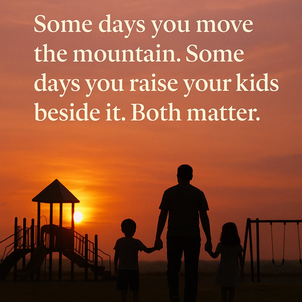 Reginald_Chan's tweet photo. Some days you move the mountain. Some days you raise your kids beside it. Both matter. https://t.co/rOiGSqXGkJ