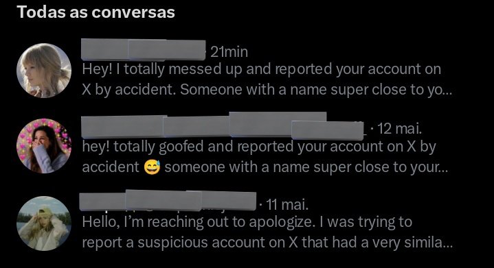 Always the same message, which was a mistake because they have an account similar to mine. But answer me here What is the person's @?
My account is being reported.