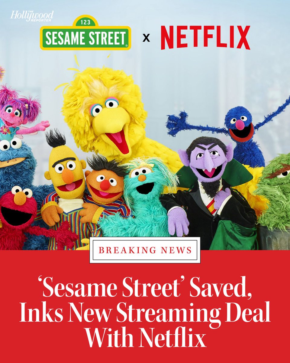 Netflix is stepping in to save #SesameStreet.

The streaming giant has inked a deal with Sesame Workshop for new episodes of the long-running children’s show, just months after Warner Bros. Discovery opted not to renew: bit.ly/3ZqxTyp