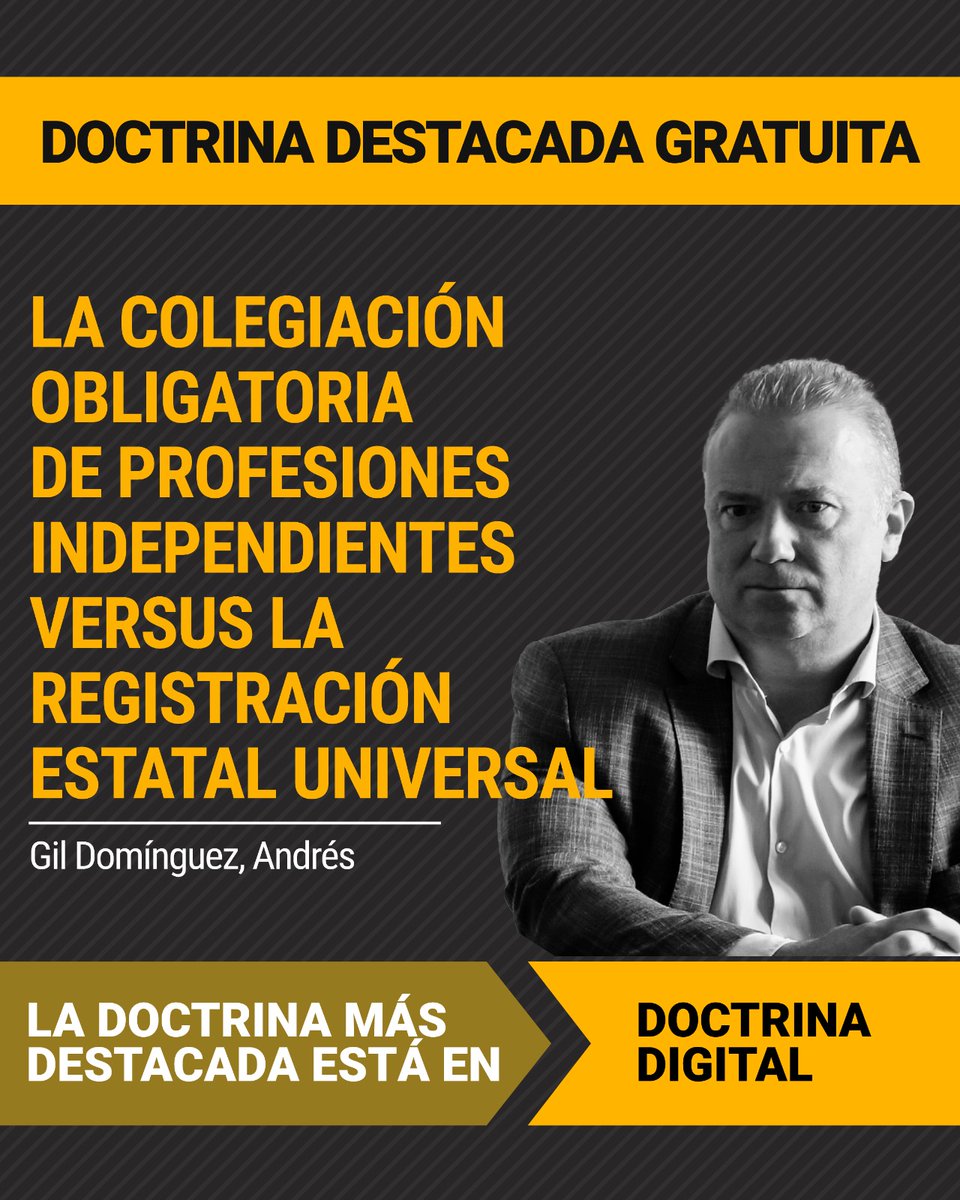 ACCEDÉ #GRATIS A LA DOCTRINA DESTACADA DEL DÍA │La colegiación obligatoria de profesiones independientes versus la registración estatal universal

#Autora: Gil Domínguez, Andrés <a href="/agildominguez/">Andres Gil Dominguez</a>

Visita el link del contenido: rubinzalonline.com.ar/index.php/inde…