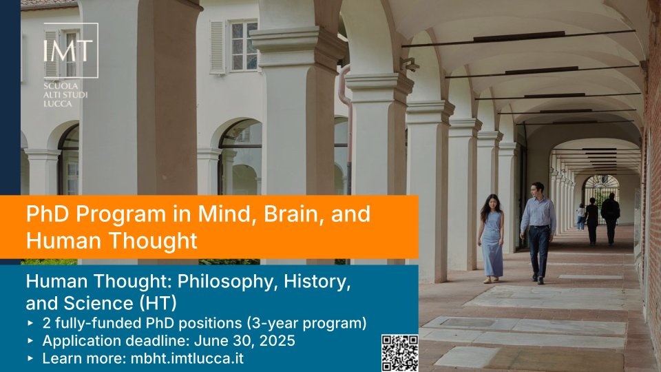 Philosophy on the Border of Civilizations (@phiborunit) on Twitter photo A brand new doctoral program in Mind, Brain, and Human Thought is starting next academic year at <a href="/IMTLucca/">Scuola IMT Alti Studi Lucca</a>. Two fully-funded PhD positions in the doctoral track "Human Thought: Philosophy, History, and Science" are being advertised. ⤵️ A brand new doctoral program in Mind, Brain, and Human Thought is starting next academic year at <a href="/IMTLucca/">Scuola IMT Alti Studi Lucca</a>. Two fully-funded PhD positions in the doctoral track "Human Thought: Philosophy, History, and Science" are being advertised. ⤵️