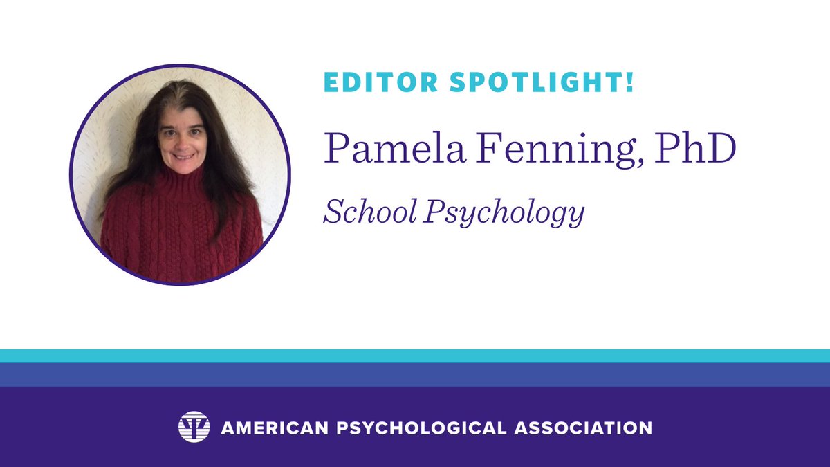 APA Journals (@apa_journals) on Twitter photo Meet the incoming editor of School Psychology, Dr. Pamela Fenningāa licensed school & clinical psychologist with a rich background in research and practice, seeking submissions centered on dismantling systems of oppression within the field. bit.ly/43pN0uq <a href="/apadivision16/">APA Division 16</a> Meet the incoming editor of School Psychology, Dr. Pamela Fenningāa licensed school & clinical psychologist with a rich background in research and practice, seeking submissions centered on dismantling systems of oppression within the field. bit.ly/43pN0uq <a href="/apadivision16/">APA Division 16</a>