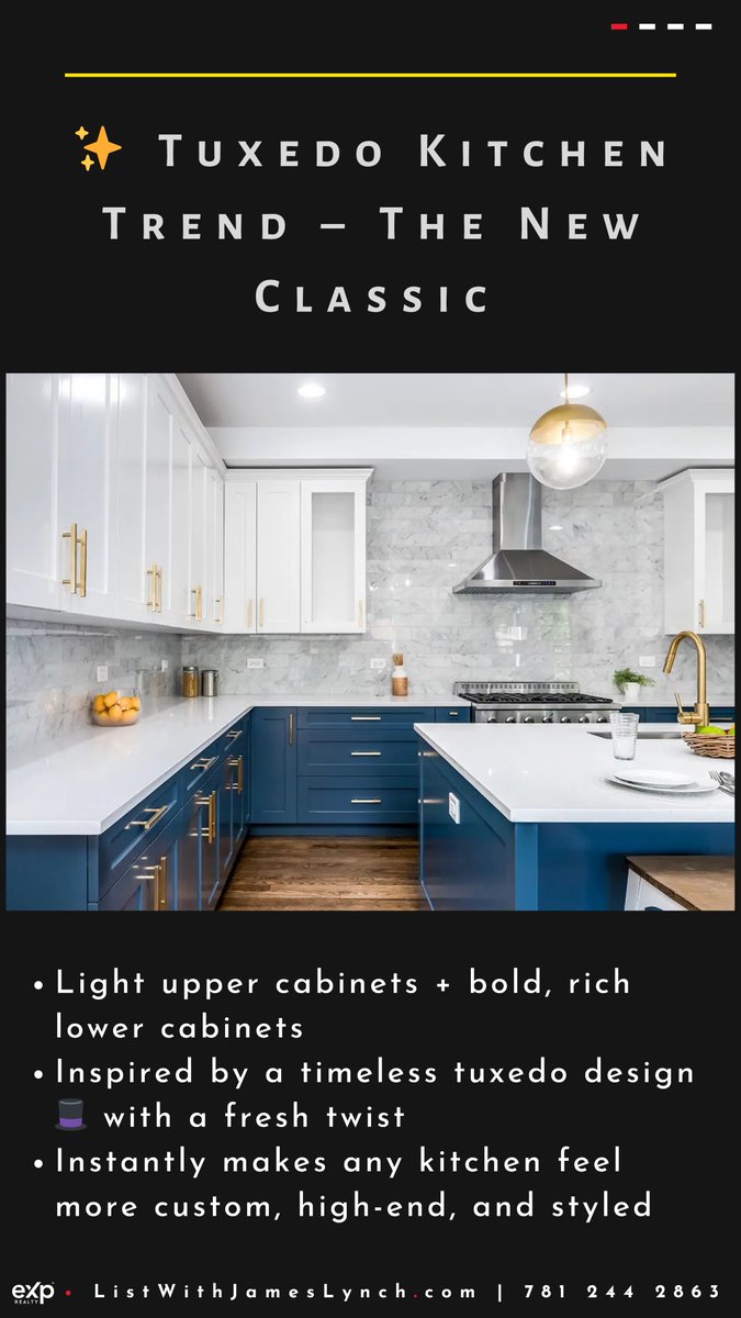 jamesreboston's tweet image. Thinking about updating your kitchen without the full reno price tag? Meet the Tuxedo Kitchen 🎩🖤⚪ – bold lowers, light uppers, high impact. Buyers LOVE the contrast 😍🔥💡
💸 Budget-friendly
📸 Listing-photo ready
🏠 Resale value booster
#HomeDesignGoals