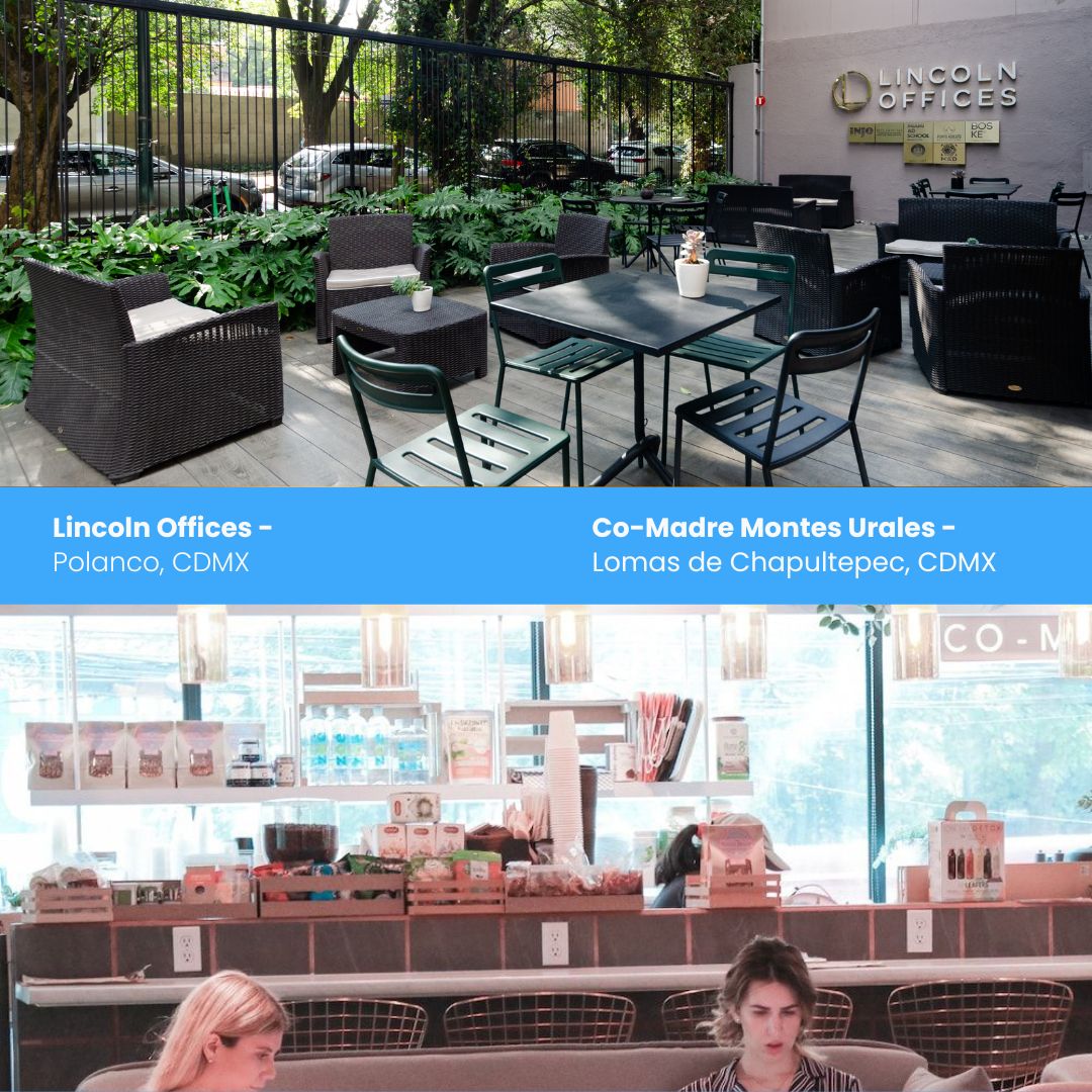 Todos los coworks ofrecen café, té y agua de cortesía. Además cuentan con cocineta para que guardes tu lunch en el refri y lo calientes en el microondas. 

☕🥪 Pero, si se te antoja un café más elevado o algo de comer, algunos cuentan con cafetería y venta de alimentos.

👇