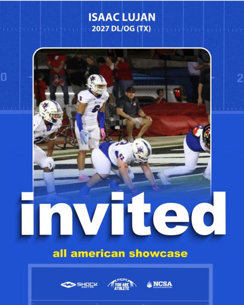 Isaac lujan (@isaaclujan24552) on Twitter photo Thank you for the invite.
<a href="/ShockDoctor/">Shock Doctor</a> <a href="/youareathlete/">You Are Athlete</a> <a href="/RoadToHouston/">All-American Showcase</a>
<a href="/StonedaleChris/">chris stonedale</a> <a href="/phil_dawson_4/">Phil Dawson</a>
<a href="/bobbythompson72/">Robert Thompson</a> <a href="/CoachZackWells/">Zack Wells</a> Thank you for the invite.
<a href="/ShockDoctor/">Shock Doctor</a> <a href="/youareathlete/">You Are Athlete</a> <a href="/RoadToHouston/">All-American Showcase</a>
<a href="/StonedaleChris/">chris stonedale</a> <a href="/phil_dawson_4/">Phil Dawson</a>
<a href="/bobbythompson72/">Robert Thompson</a> <a href="/CoachZackWells/">Zack Wells</a>