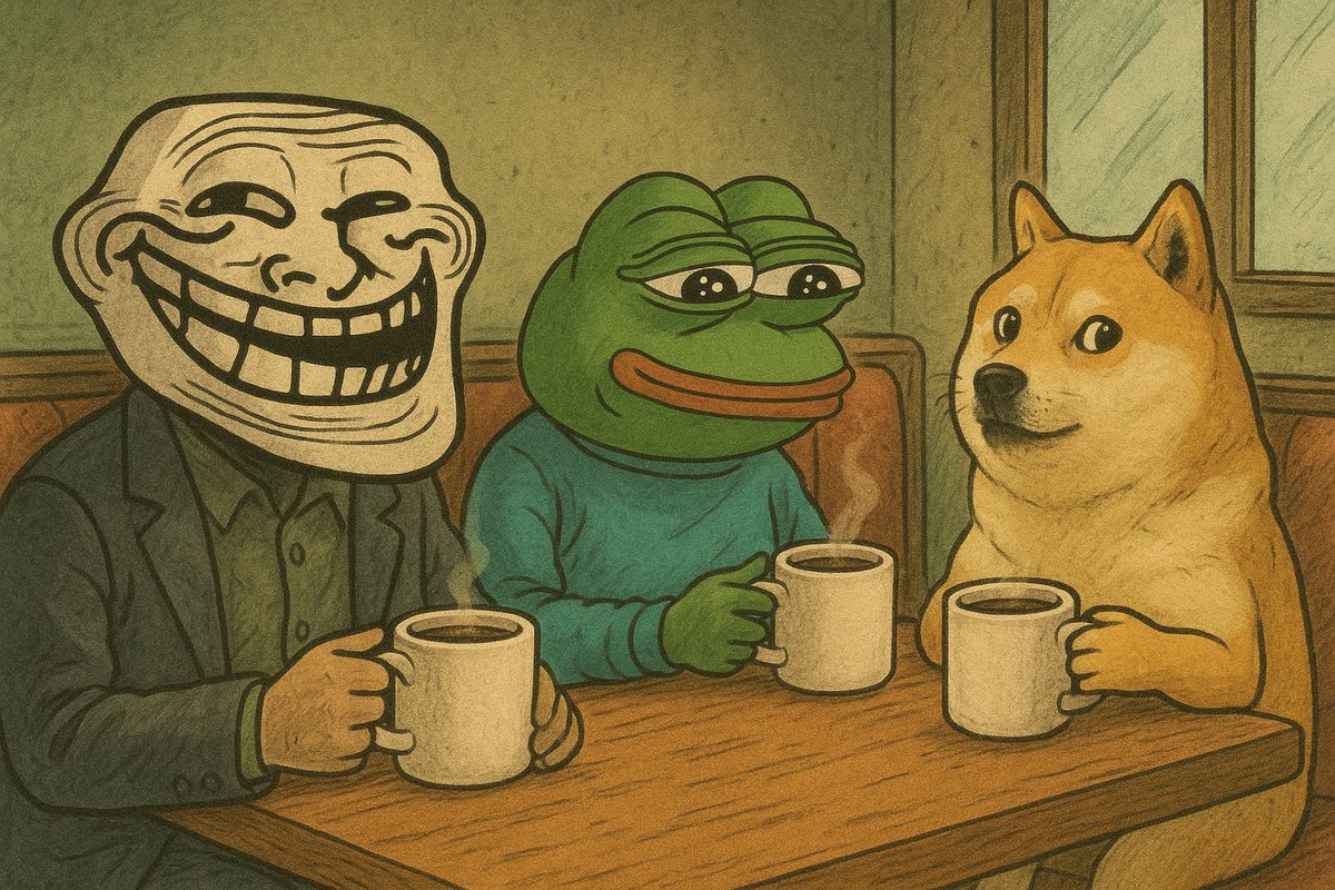 h_wolf06's tweet photo. $TROLL, Doge, and Pepe sat sipping coffee. Markets crashed, critics barked. 
But they smiled. 
Legends don’t chase hype, they survive it. “Let them doubt,” $TROLL grinned.
 “We know what’s coming.” ☕ 
The biggest wins brew slowly… https://t.co/EMS6AqhUVX