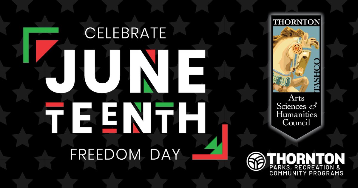 ThorntonPRCP's tweet image. Celebrate Emancipation Day! #Juneteenth
🗓️ Thursday, June 19
⌚ 5:30-8:30 p.m.
📍 Harley Brown Amphitheater
Music by Little Moses Jones
Performance begins at 7 p.m.
For more information, visit goCOT.net/TASHCO or call 720-977-5880.
Presented by TASHCO & Arts Thornton.