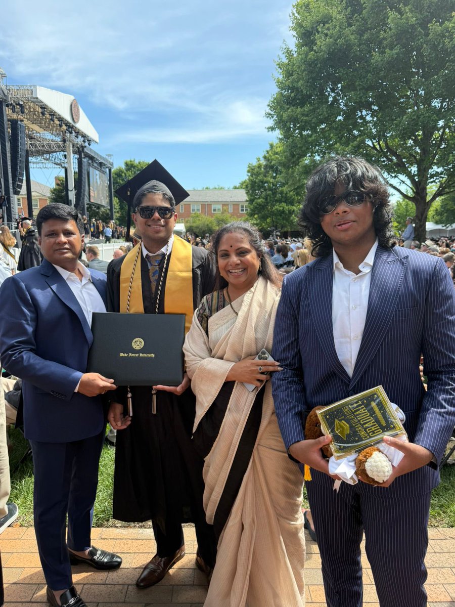 RaoKavitha's tweet photo. From holding your tiny hand to watching you hold your degree, what a journey it’s been, Aaditya. You’ve worked so hard, grown so much, and made us all so proud. Love you always!  #WFUGrad Congratulations, my son! #ProudParentMoment ❤️ https://t.co/YYZAS1AYeq