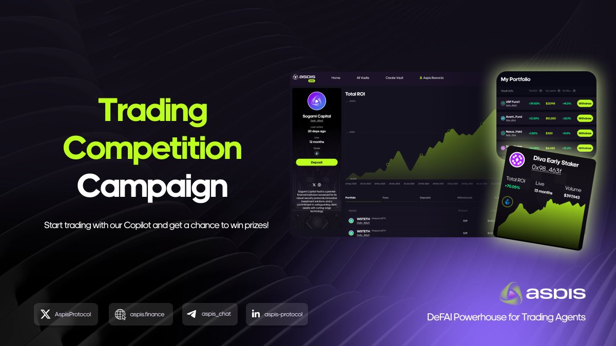 🚀 Introducing the #aspis_handsoff Trading Challenge 🚀

Think your automated strategy can outperform ours? Here's your chance to prove it!

Challenge Overview:

🔸 Objective: Beat other AI-driven vaults with your own hands-off strategy.

🔸 Start Date: 19.05

🔸 Duration: 14