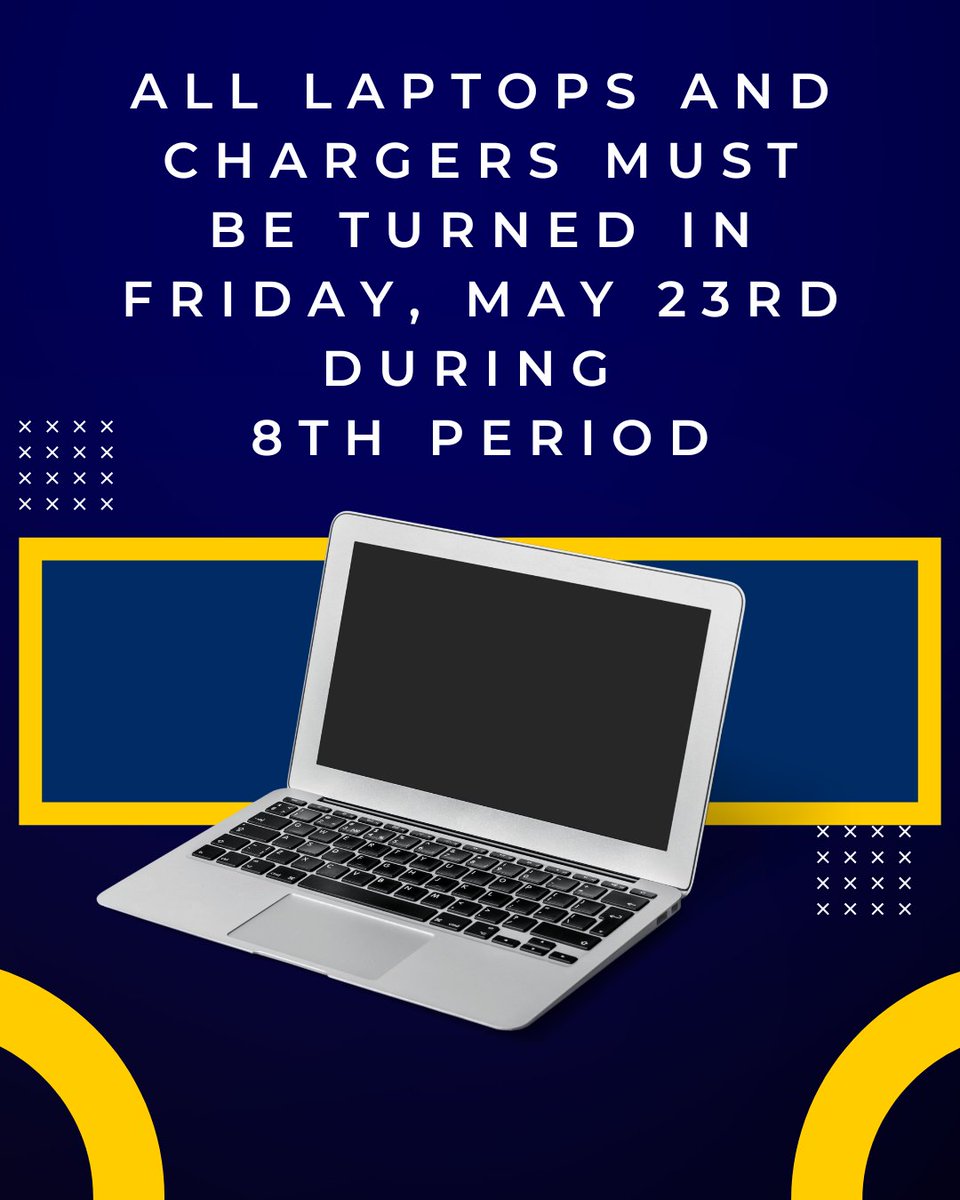 This week's schedule + all school devices due this Friday.