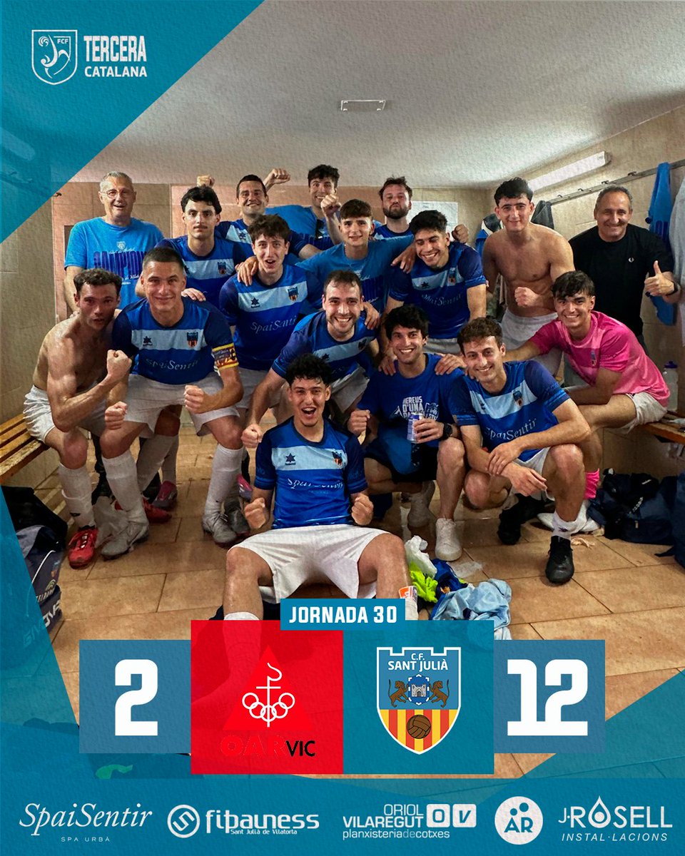 ⚽️🔵 FINAL DEL PARTIT PRIMER EQUIP (JORNADA 30)

Victòria contundent del primer equip per acabar la extraordinària temporada!

4x⚽️ Soria 
3x⚽️ Pove 
2x⚽️ Capde
⚽️ Pep 
⚽️ Naser
⚽️ Ferran

#hereusdunapassió #somhisantju
Som-hi SantJu! 💙⚽️