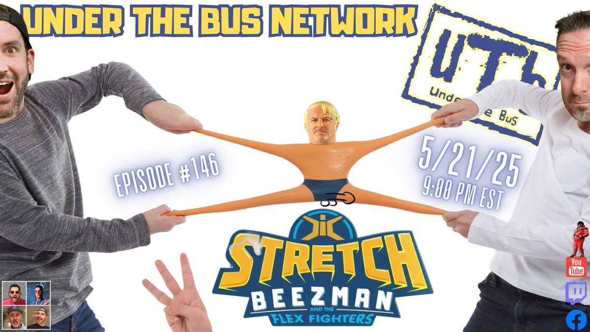 underthebusnet's tweet photo. Episode #146 - Under The Bus Network - Live 5/21/2025 9:00pm EST- YouTube linkhttps://www.youtube.com/watch?v=eCat4E328zs  #utb #underthebus #underthebusnetwork #livestreaming #livestream #live #streaming #twitter #youtube #comedy  #facebooklive @jay7over8 @kurts5150 #bonerjams https://t.co/P40VHVFGds