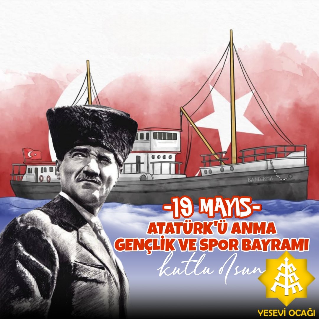 yeseviocagi's tweet photo. 19 Mayıs Atatürk'ü Anma Gençlik ve Spor Bayramı kutlu olsun.
#19mayıs1919 https://t.co/ay5ewxLI5u
