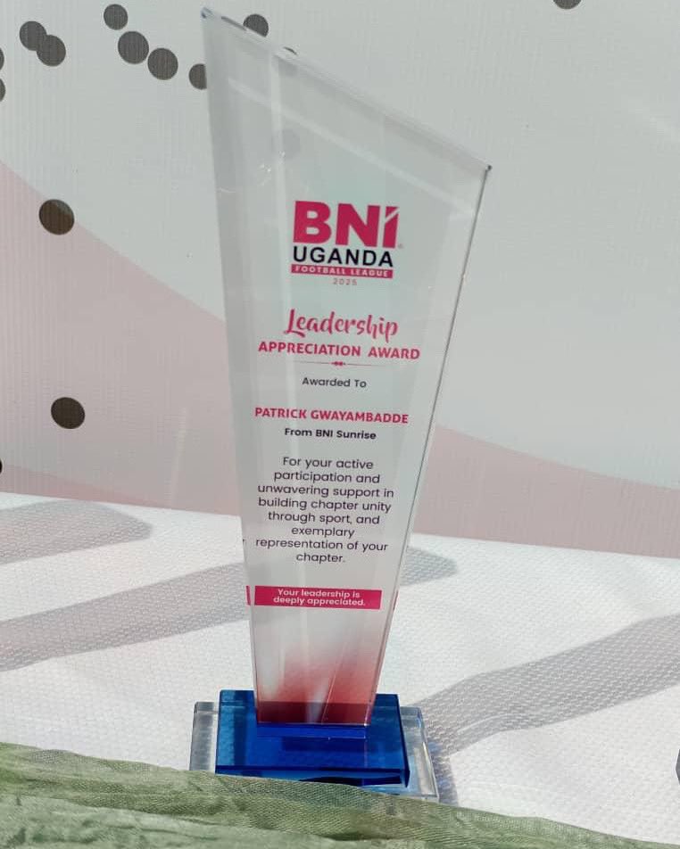 🏆 Honored to receive the Leadership &amp; Appreciation Award from BNI Uganda on behalf of Excel Soccer Academy at the close of #BNIFootballLeague S1!

Grateful to all who supported unity through sport. Let’s keep growing together! 🙏⚽️🧡

#StrongerTogether #BNIUganda