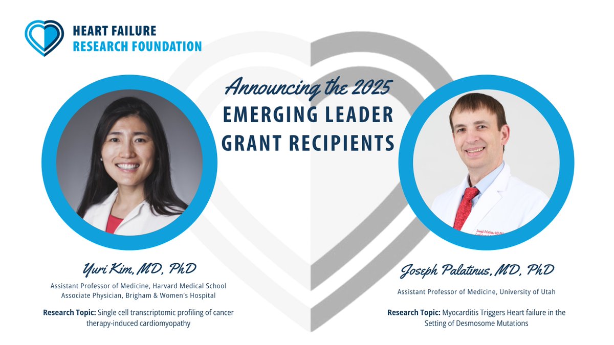 The Heart Failure Research Foundation is honored to announce its first ever grant awards thanks to the generosity of our donors. Our Emerging Leader Grants program supports early investigators in heart failure research. The HFSA Board and Research Committee bestowed the inaugural
