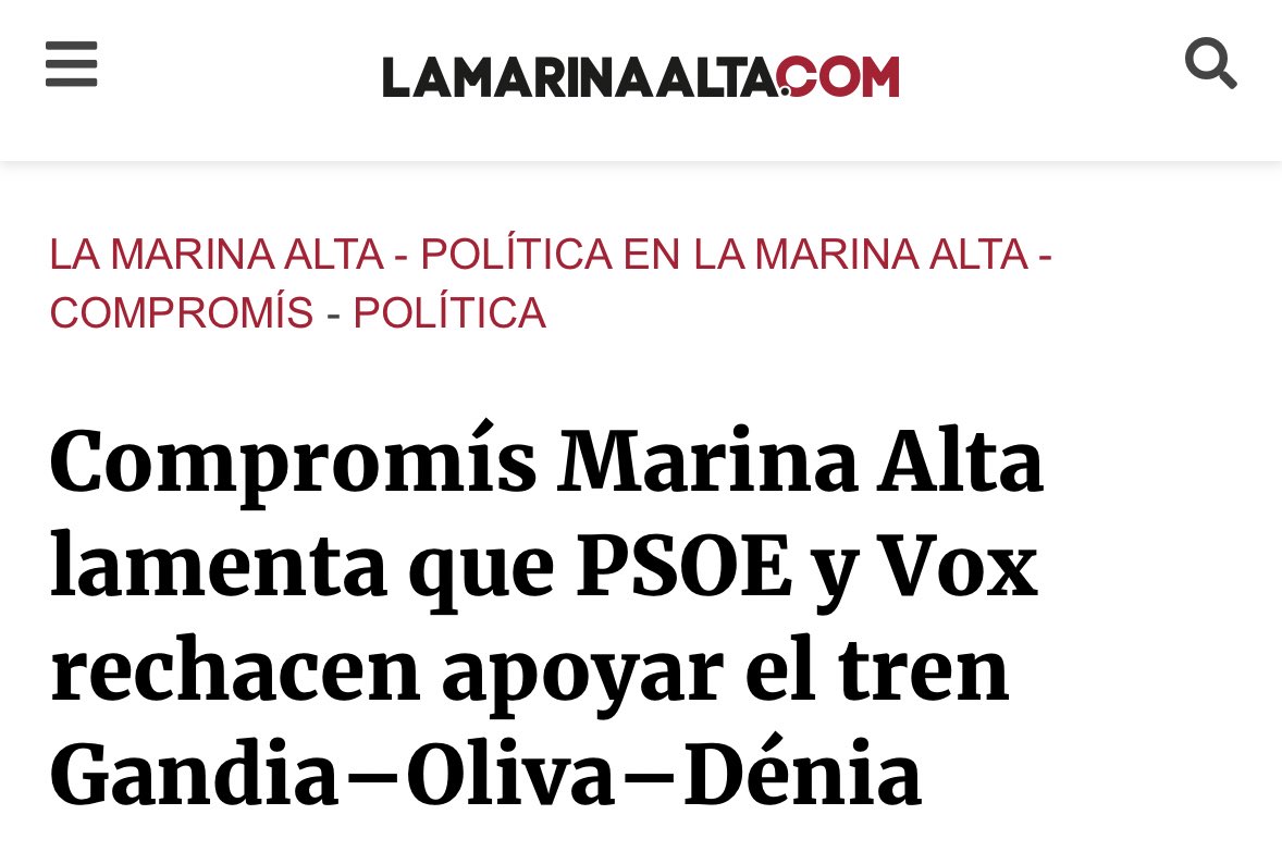 AlbertoRobles97's tweet image. 🫠 Mentre el #PSOE s’absté i #Vox vota en contra, des de @compromis continuem treballant per connectar la #MarinaAlta amb un tren digne i sostenible 🚇

✊🏼 Un pas més cap a la vertebració del nostre territori.

El futur no s’atura. Nosaltres tampoc.

🔗 lamarinaalta.com/ca/compromis-m…