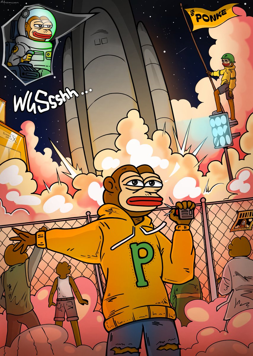 He fears no one 🐒
Better, stronger, bigger and ready for take off!
To the moon!

$PONKE $SOL  
#PONKE #memecoin #Solana #SolanaMemecoin #MemeContest #memecoin100x #memecorn #artist #ArtistOnTwitter #ArtistOnX #NFTs #nftart