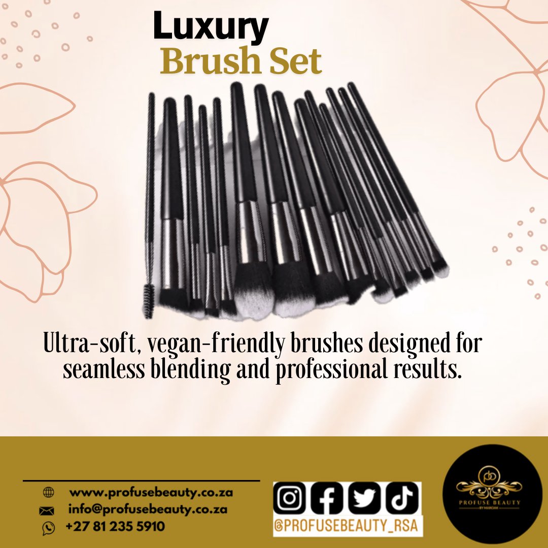profusebeauty's tweet photo. Elevate your beauty routine! 🌟 The Profuse Beauty Luxury Brush Set gives you seamless blending and pro-level results—because your makeup deserves the best! 💄 #LuxuryBrushSet #FlawlessMakeup #BeautyEssentials https://t.co/5N1wUv4i6Z