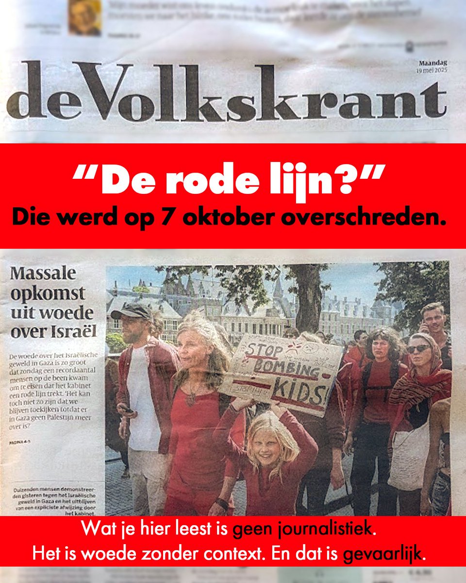 neshuma's tweet photo. De Rode Lijn...?
#Hamas #Israel #rodestreep #Palestine #volkskrant #freeGazafromHamas 1/7 https://t.co/kDAid68wd5
