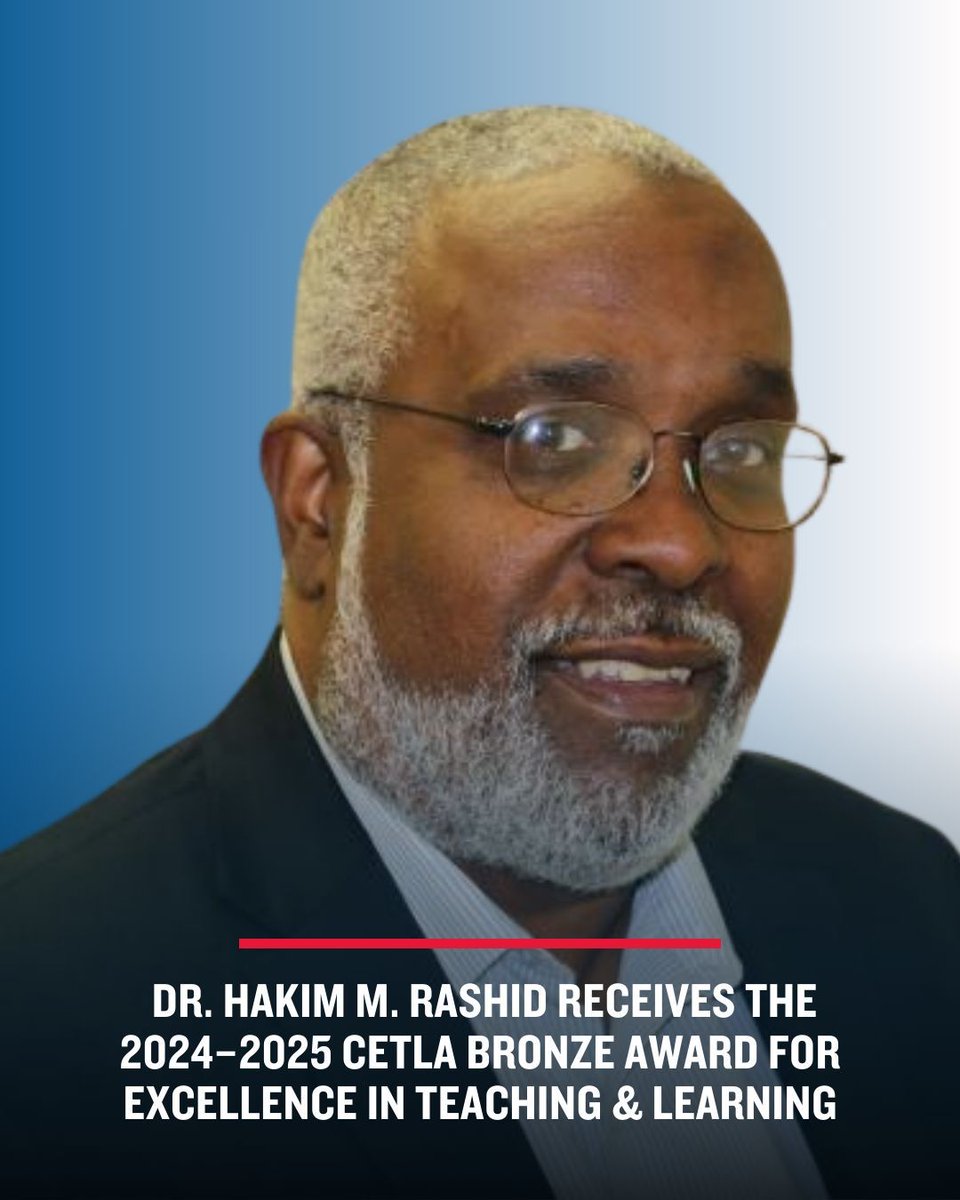 HowardU_SOE (@hu_soe) on Twitter photo 📚 Congrats to Dr. Hakim M. Rashid on receiving the CETLA Bronze Award for excellence in teaching & learning at <a href="/HowardU/">Howard University</a>!
His commitment to professional growth & student success is an inspiration. 👏🏽
#HowardSOE #TeachingExcellence #BisonPride #CETL 📚 Congrats to Dr. Hakim M. Rashid on receiving the CETLA Bronze Award for excellence in teaching & learning at <a href="/HowardU/">Howard University</a>!
His commitment to professional growth & student success is an inspiration. 👏🏽
#HowardSOE #TeachingExcellence #BisonPride #CETL