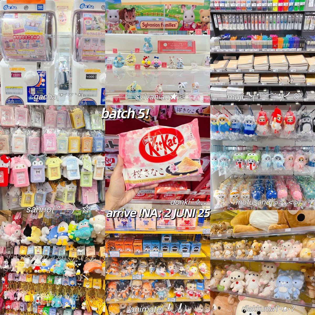 OPEN JASTIP HANDCARRY JEPANG 🍓⭐️🇯🇵 BATCH 5

꩜ eta ina 2 JUNI 2025
꩜ harga bersih ina no tax
꩜ avail 🍊 dom bsd
꩜ visit store + live shopping every day

⭐️ LAST ORDER: 27 MEI
🍡 LINK GO di thread

t. sanrio japan hc kiddyland donki mofusand gacha sylvanian skincare animate