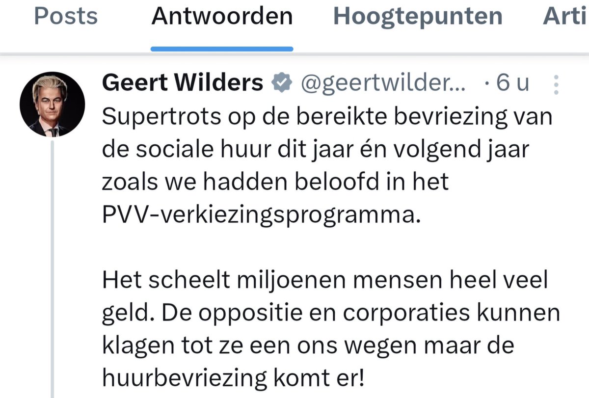 Readonly2000's tweet image. Behalve voor:
* sociale huurders bij een particuliere verhuurder.

* Mensen met inkomensafhankelijke 'sociale' huurverhogingen. De 'Tot Scheefwoners Gemaakten'. Dus Henk en Ingrid die hard werken en daarmee beide nèt boven modaal verdienen. 

Lekker bezig @geertwilderspvv 🤬