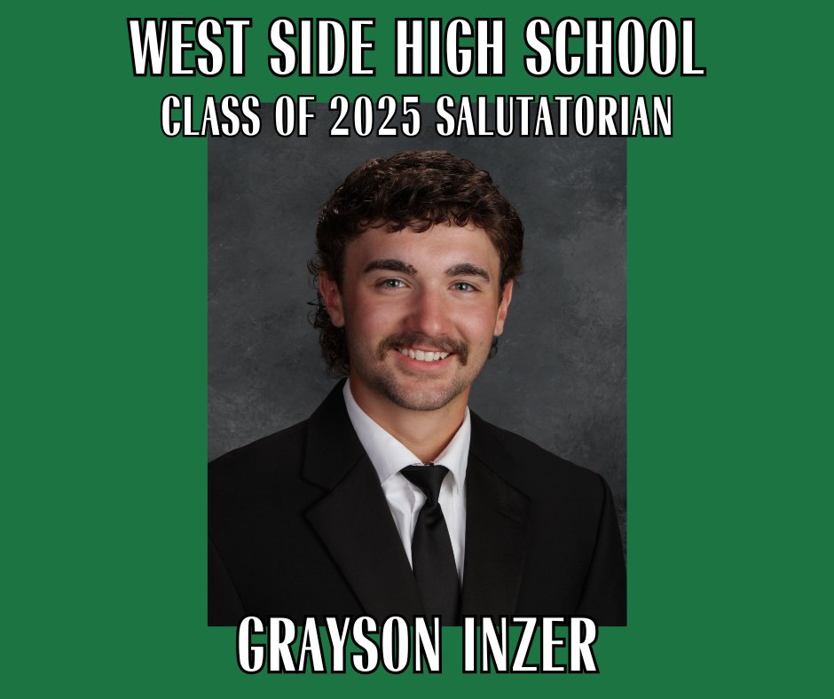Grayson Inzer, son of Doug and Alicia Inzer, is salutatorian of the Class of 2025.