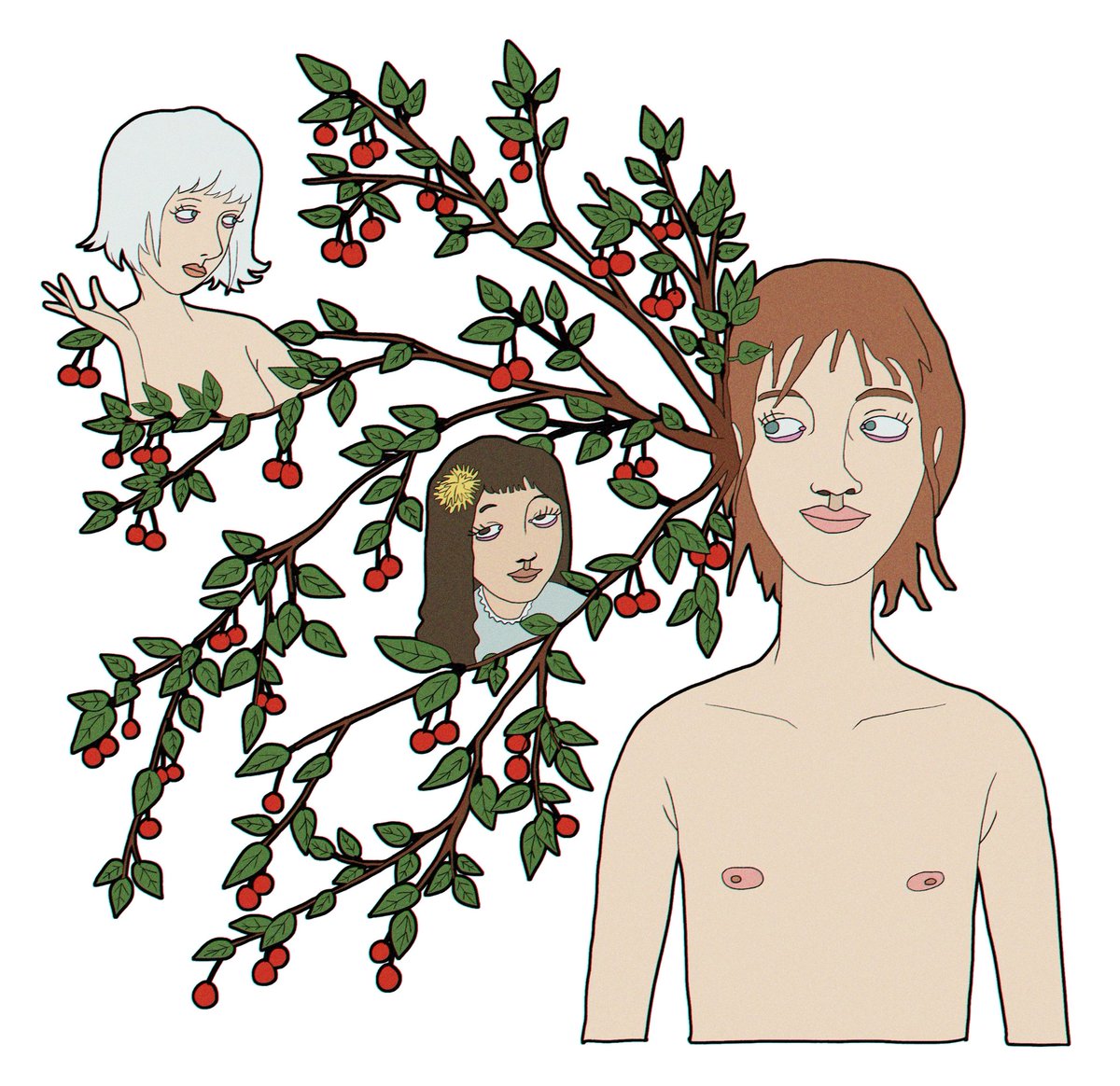 Some people have cherry pit instead of brains and when they are happy cherry branches grow out of their ears