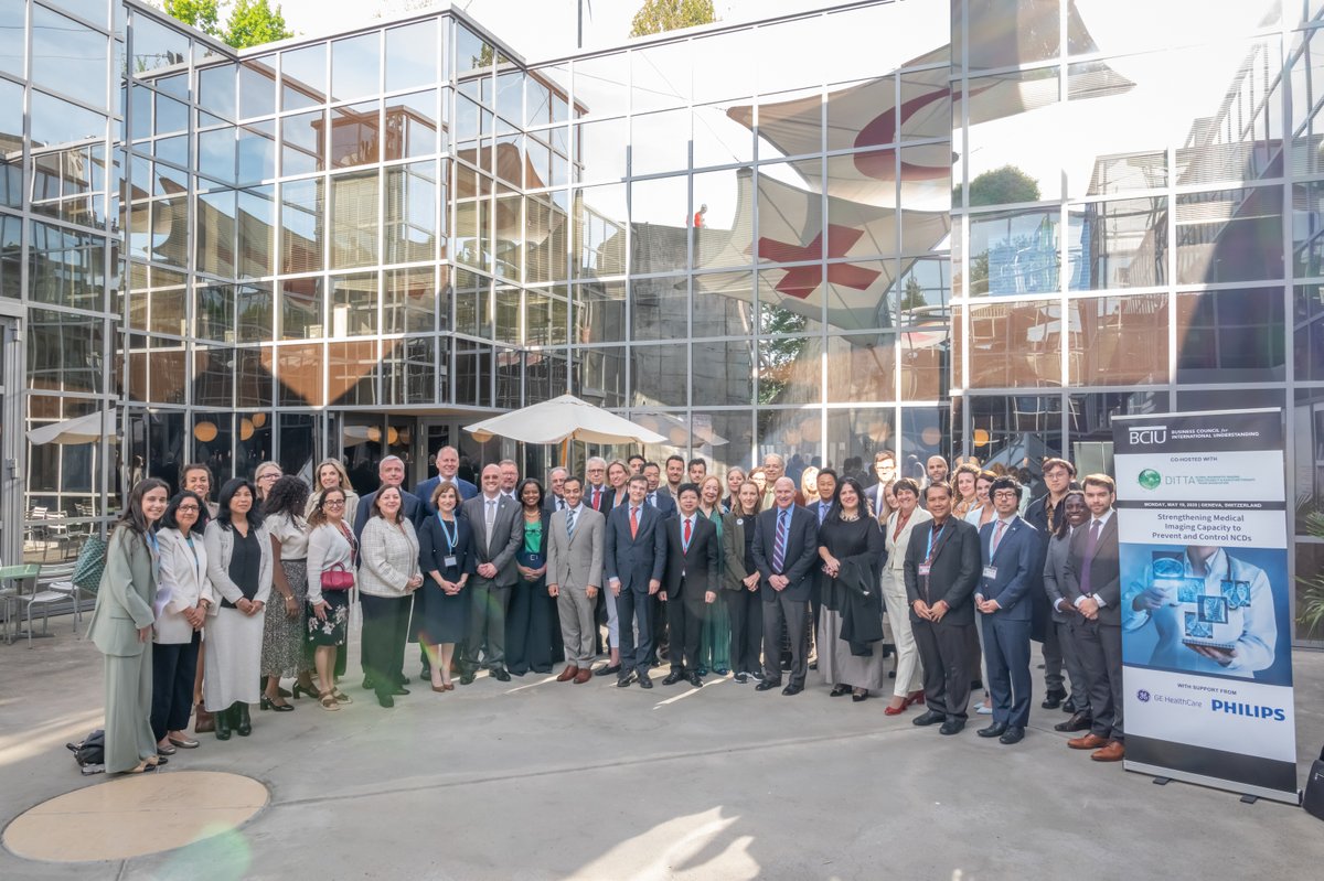 IAEANA's tweet photo. Medical imaging is key in disease diagnosis &amp; management, including #cancer. W/ partners &amp; stakeholders at the @BCIU @DITTA_Online event, @iaeaorg discussed barriers &amp; opportunities in strengthening medical imaging capacity #WHA78 

@MayWahab1 @WHO @GEHealthCare @PhilipsHealth https://t.co/EZQH7DqOZl
