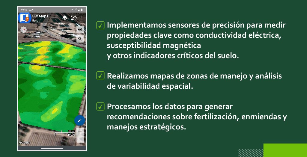 Agropraxes's tweet photo. 🌱¿Sabías que cada metro cuadrado de tu campo puede tener necesidades distintas?

En Aeropraxes aplicamos sensores de alta precisión para analizar variables críticas como:

📌 Conductividad eléctrica
📌 Susceptibilidad magnética
📌 Variabilidad espacial

Con esta información https://t.co/f46MSMOFUP
