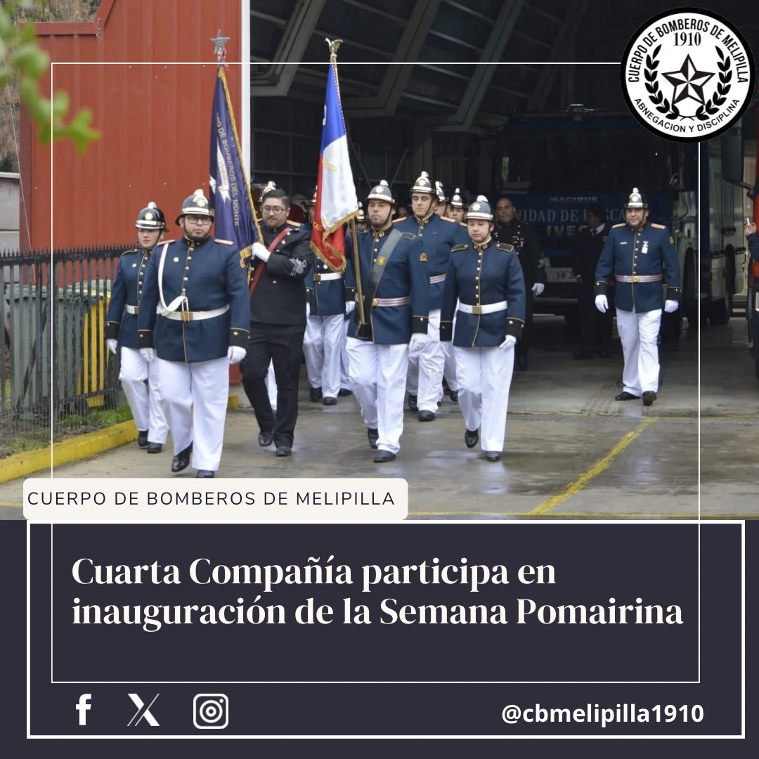 CBMelipilla1910's tweet photo. 👨🏻‍🚒👩🏻‍🚒 Una delegación de @bomberospomaire participó en la inauguración de una de las fiestas más tradicionales de #Melipilla: la Semana Pomairina. (1/2) https://t.co/u4Ga21K0ZK