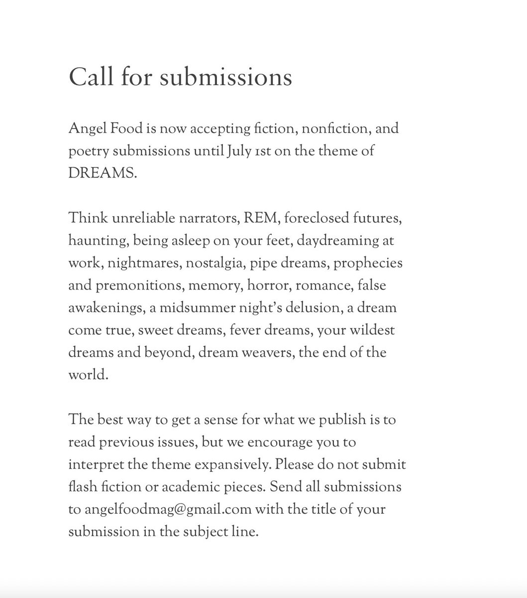 we are accepting submissions until july 1 on the theme of DREAMS!