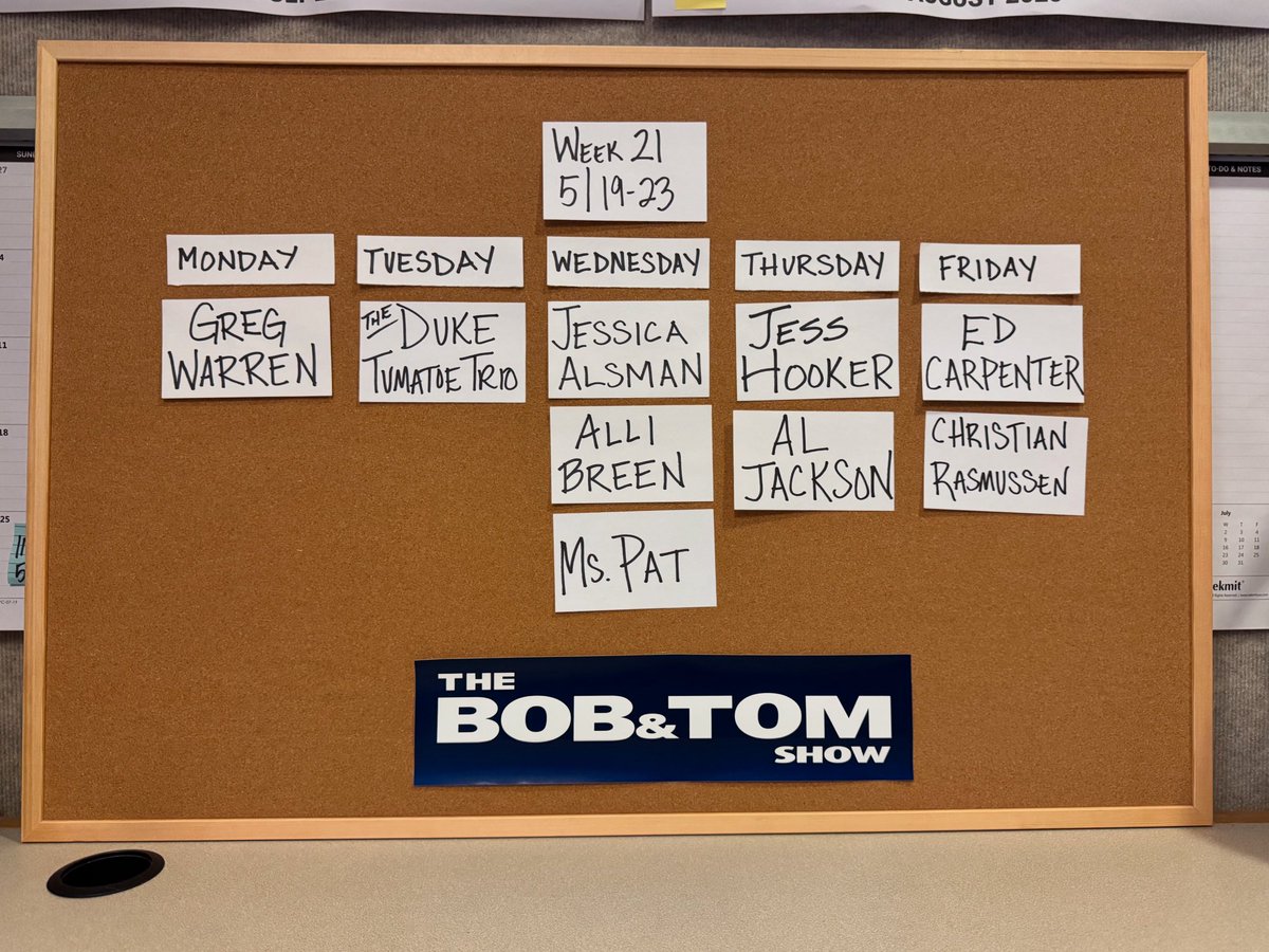 This week on The BOB &amp; TOM Show…