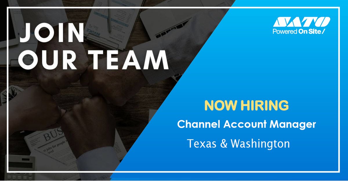 Join our team! We're hiring Channel Account Managers (CAM) for #TEXAS # WASHINGTON. The selected candidates will be tasked with achieving revenue growth and partner goals within their designated territories.  ow.ly/H1Co50VV5LN #nowhiring #salesjobs #joinourteam #jobalert