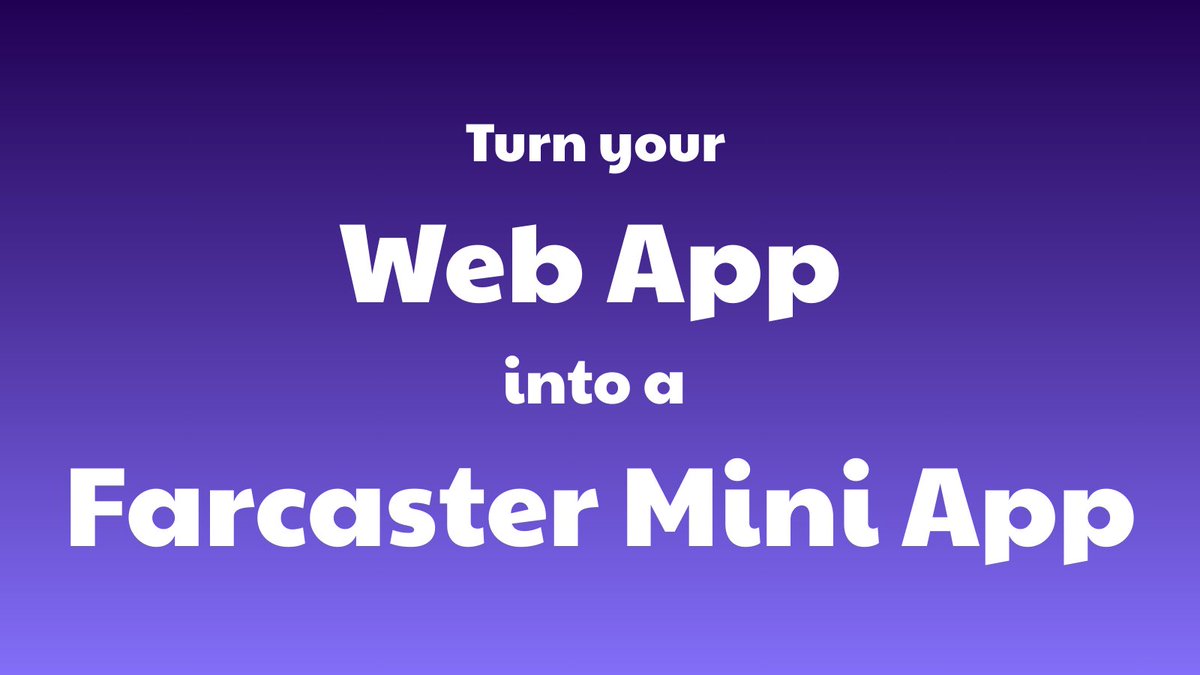 Turn your web app into a Farcaster Mini App in 6 steps! Full read by  @samuellhuber here: https://t.co/gjW8wYge89