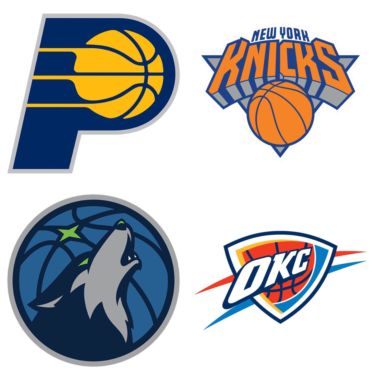 Solo los Knicks han ganado un título de la NBA. Minnesota ganó cuando eran los  Lakers de Minneapolis ( y después se mudaron a Los Ángeles), los  Timbervolves son otro equipo. De, image size:1200x1200