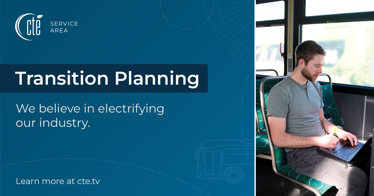 CTE’s Transition Planning services help fleet operators make informed decisions about transitioning to #zeroemission. We provide objective analysis to help operators select the best technology to meet their timeline and environmental goals. Learn more ➡️ cte.tv/transition-pla…